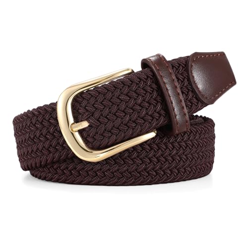 JasGood Gürtel Damen Geflochtener Elastischer Gürtel,Verstellbarer Stretchgürtel,3.3cm Breite für Jeans und Hosen, Unisex Dehnbarer Stoffgürtel