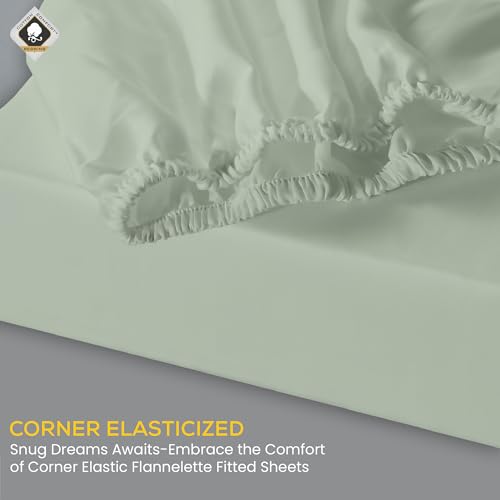 Cotton Comfort Bedding 100% Brushed Cotton Flannelette Fitted Sheet Single, Extra Soft Warm Winter Bed Sheet - Image 2