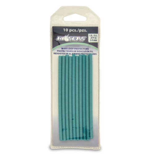HI-SEAS Spring Wire Loop Protectors, 2.0 mm / 0.08 in ID, 3.75 mm / 0.14 in OD, 4.125 in / 10.4 cm, length, Green, 10 pc