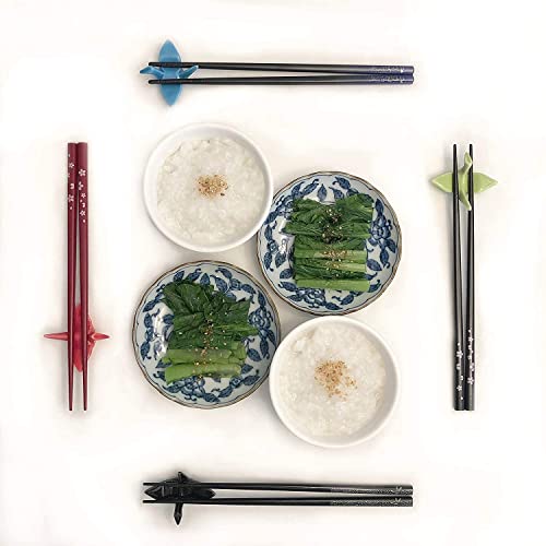 JapanBargain 4821, Porcelain Chopsticks Rest Holder Japanese Origami Crane Shape Wedding Favors for Guest, Red Color, Pack of 12