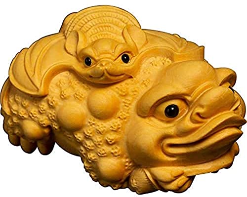 Statue Crapaud Chinois en Bois RLKHXBS : Votre Allié Sérénité pour Déco Auto et Bureau