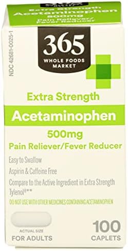 365 by Whole Foods Market, Acetaminophen Extra Strength 500Mg, 100 Count