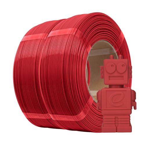 Image of eSUN PLA Basic Refilament 1.75mm, 3D Printer Refill High Speed PLA for Fast Printing, 1KG per Roll, 2 Rolls Spoolless 3D Printing Filament for High Speed 3D Printers, Fire Engine Red