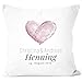 SpecialMe® Hochzeitskissen Herz Fingerabdruck, Kissen zur Hochzeit personalisierbar, Hochzeitsgeschenk weiß Unisize