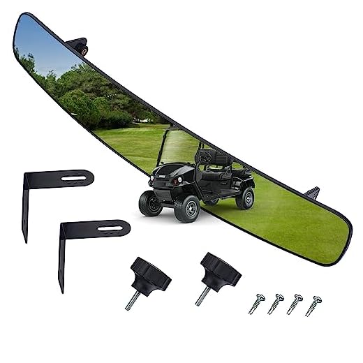 Wide Panoramic Rearview Mirror for Golf Carts