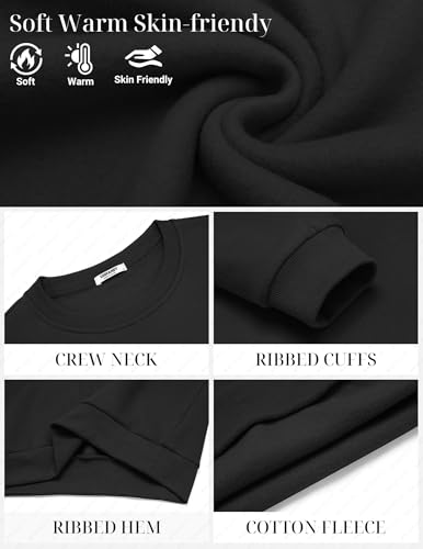 COOFANDY Men's Fleece Crewneck Sweatshirt Cotton Long Sleeve Pullover Casual Thermal Shirts4