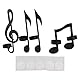 HUSHUI 4 Einzigartige Wandleuchter mit Musiknoten aus Eisen, Schwarz, Kerzenhalter, Wandhalterung, Zum Aufhängen, Teelicht, Kerzendekoration