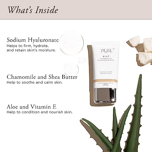Pãœr 4-In-1 Tinted Moisturizer Spf 20 - Hydrating Face Primer & Foundation With Shea Butter, Aloe Vera & Vitamin B3 - Vegan, Paraben & Gluten-Free - Warm Nude, 1.7Oz #TOP4