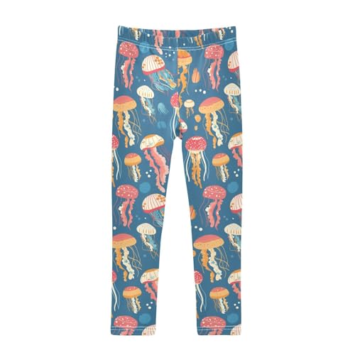 KLL Colorful Jellyfish Toddler Girls Legging Comfortable Full Length Sweatpants Running