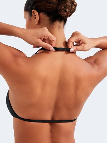 VOYJOY Impact Strappy Sports Bra Adjustable Padded Workout Gym Yoga Bra Crop Top for Women2