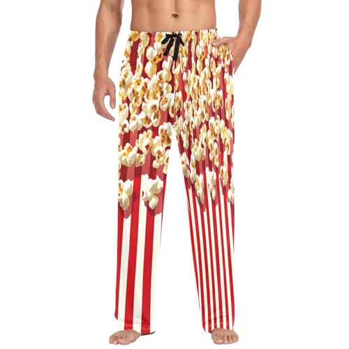 Pantalon pyjama homme avec cordon et poches profondes à rayures
