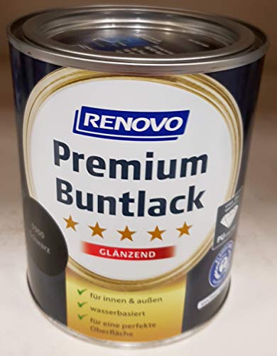 750 ml RENOVO Premium Buntlack glaenzend, 9900 schwarz