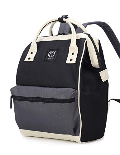 Kah&Kee Polyester Travel Backpack Functional Anti-Theft School Laptop For Women Men (Black/Grey, Large) #TOP3