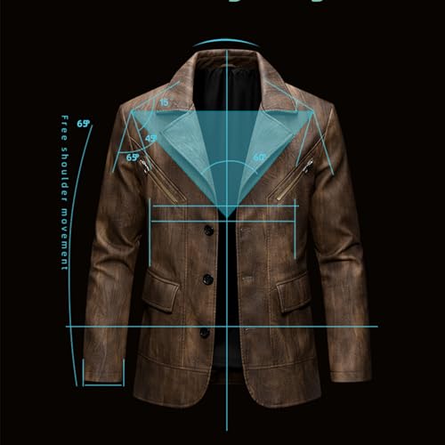Mens Turtle Neck Faux Leather Jackets Blazer Outfits for Mens Long Sleeve Work Vintage Winter Fall 20253