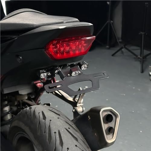 Support de plaque pliable moto avec LED : éliminez la bavette d'origine