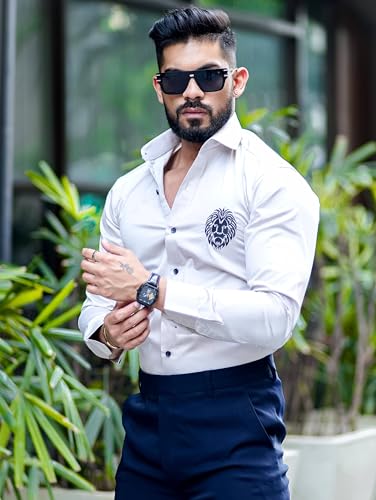Image of Foomer Green Paisley Printed Opaque Party Shirts