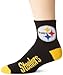 NFL Pittsburgh Steelers Men's Team Quarter Socks, Black/Yellow, Large