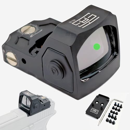 TSA® Red Dot Optic Sight – Green MOA Dot – Shake Awake, RMR Footprint – incl. Adapter Plate for Glock® MOS & Non-MOS 17 19 19X Gen3 - Gen5