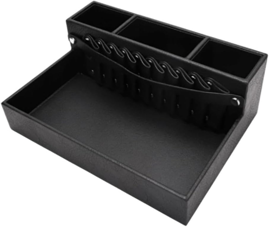 Generic Barber Clippers Tray Haircut Station PU Leather Stylist Razors Case Anti Slip Hairdressing Combs Clips Scissors Holder, Small