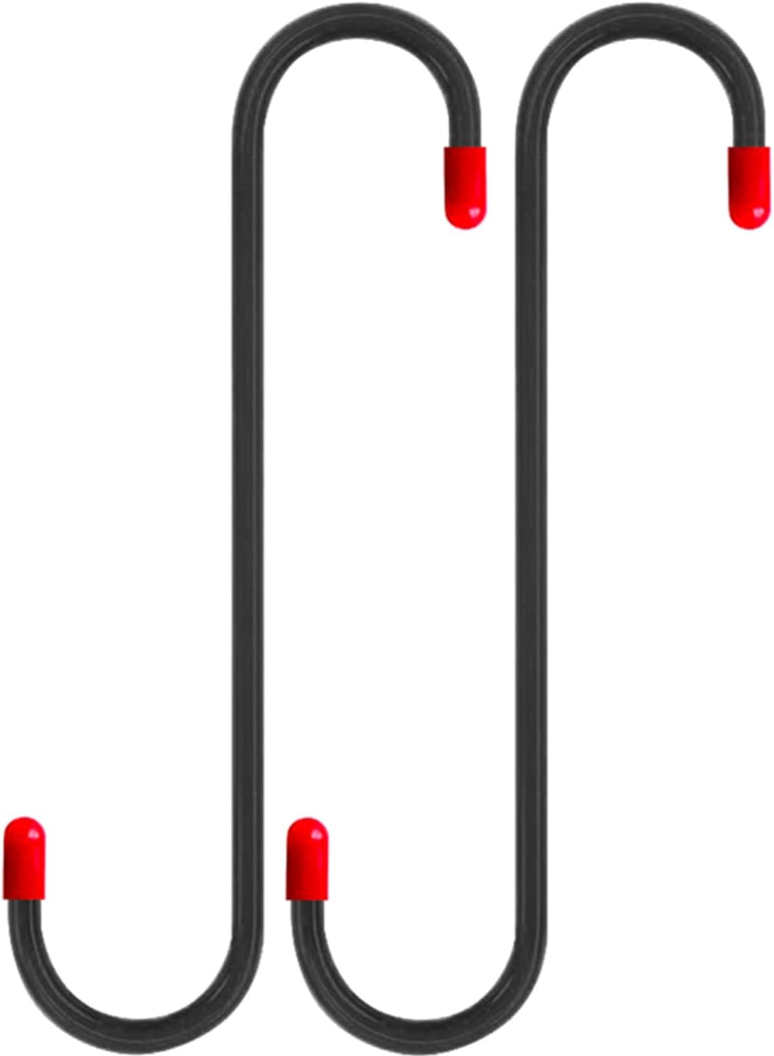 2 PCS Brake Caliper Hanger Hooks with Red Rubber Tips,Auto Brake Caliper Compression Tool,Automotive Tool for Braking,Axle,Bearing,Suspension Work,Car Tools Gifts for Men,Dad (Black)