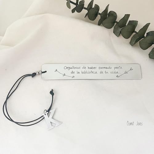 Variante de Osmit marcapaginas personalizado metal grabado con inicial
