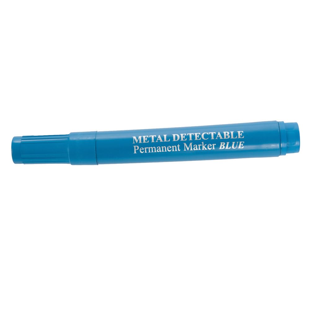 FRANZ MENSCH 20 Stück Hygostar Permanentmarker mit Keilspitze | detektierbar, Schriftfarbe: blau, blau, Permanent-Marker, Textmarker, detektierbar