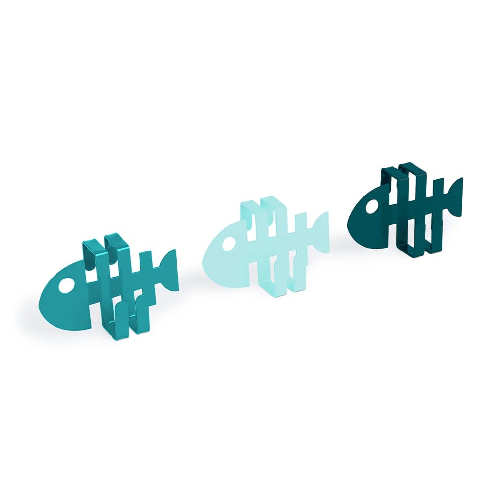 Balvi Accroche-torchon Fish Set de 3 accroche-torchons en Forme de Poisson pour tiroirs de Cuisine Mé