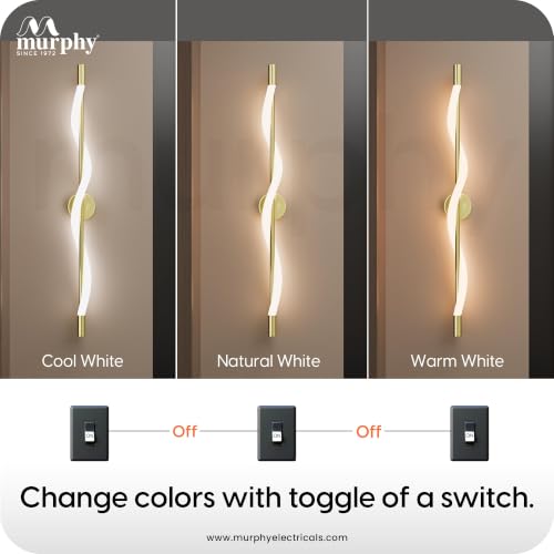 Image of Murphy Twirl 3-in-1 LED Wall Lamp with Golden Finish | Spiral Design | Warm /Neutral /Cool White Light | Premium Aluminium Body | Artistic Modern Wall Light | 2-Year Warranty | Pack of 5