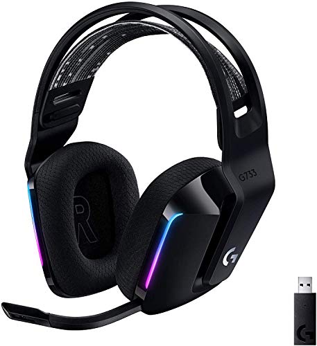Image of Logitech G 733 Lightspeed Wireless Headphones Gaming Headset with Suspension Over Ear Headband, LIGHTSYNC RGB, B,Brown