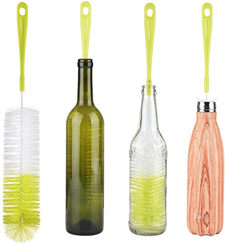 ALINK 16” Long Bottle Brush Cleaner for Washing Wine, Beer, Decanter, Thermos, Glass Jugs and Long Narrow Neck Sport Bottles