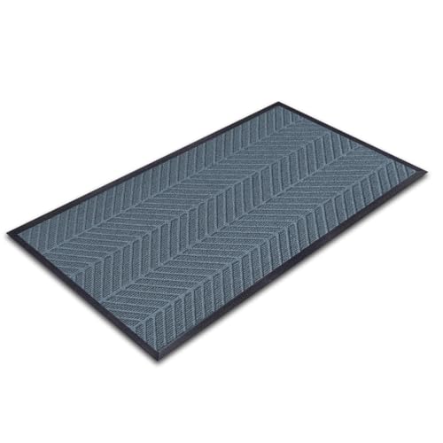 Home Luxe Non Slip Heavy Duty PVC Runner Rugs - Dirt Tapper Mat for Indoor Outdoor Easy Washable Super Absorbant Barrier Mat Embossed Designs for Living Rooms (Grey, 45 x 75 cm)