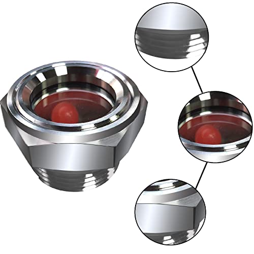 3/4'' Oil Sight Glass-1Pcs 3/4In Npt Male Thread Oil Level Gauge, Stainless Steel Surper Transparent Sight Plug, Sight Window, For Tanks, Air Compressors, Pumps, Piping System, Automotive Industries #TOP3