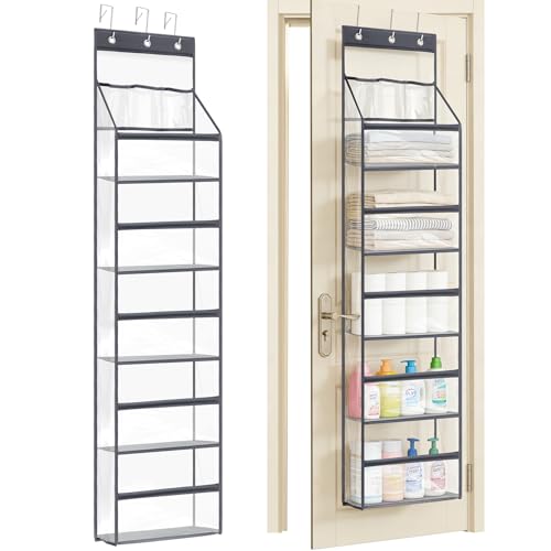 Rangement suspendu 5 compartiments en PVC transparent pour porte de chambre