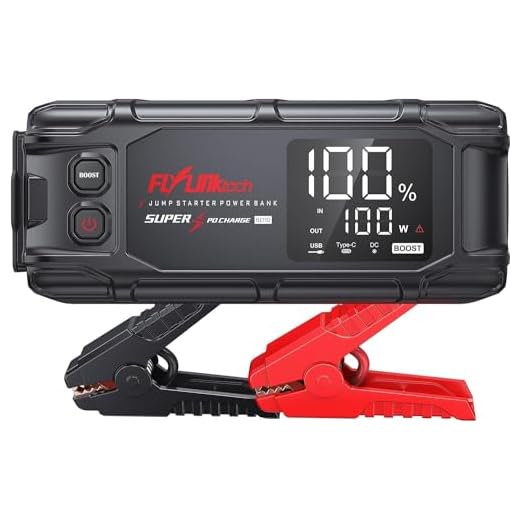 FLYLINKTECH 6000A Avviatori di Emergenza per Auto,PD 45W Ricarica Rapida Avviatore Emergenza per Auto Fino a all Gas e 12.0L Diesel, Ricarica di Tutti i Computer Portatili