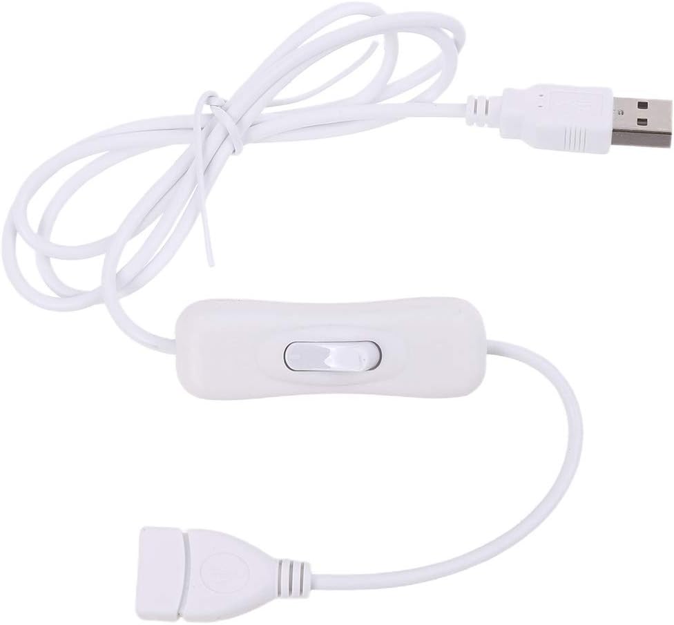 White Easy to Operate Extension Cable USB 2.0 with Switch for Table Lamps/Fans/Led Lights Usb Extension Cable Multiple Port Charging
