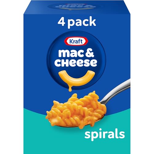 Image of Kraft Spirals Mac and Cheese, 4 Boxes, for Easy Dinner or Dinner Sides, Original Flavor, No Artificial Flavors, Preservatives or Dyes, 5.5 oz