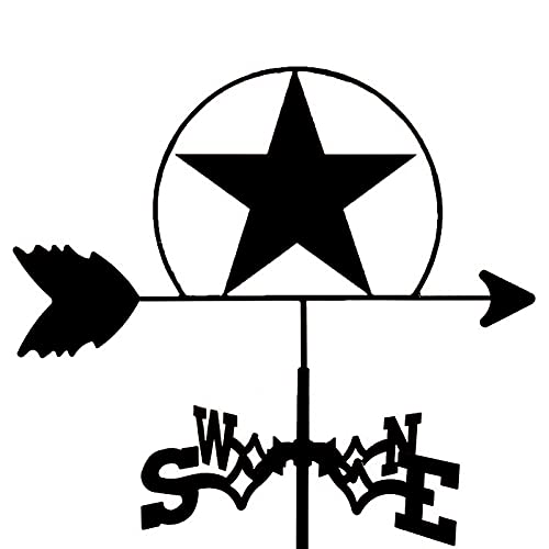 Ydhnb Weathervane Cast Iron With Roof Mount, Weather Vane Garden Metal Decorations Wind Direction Indicator For Outdoor Roof Farm Yard,Lone Star #TOP8