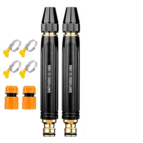 Home High-Pressure Car Wash Water Gun with Booster Nozzle, 2026 Upgrade Heavy Duty High Pressure Hose Nozzle, Adjustable Spray Patterns, for Watering Plants and Vegetables, and Car Washing (2PCS)