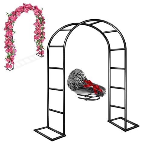 Arco de Jardín Grande de Hierro Forjado para Rosas,Arco De Rosas Y Plantas Trepadoras De Jardín 120 cm a 350 cm Tutor Enrejado para Al Aire Libre para Boda, Fiesta, Ceremonia Exteriores(Negro,W120 X H