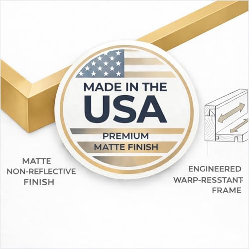 Image of Premium Canvas Floating Frame - 1.25 inch Gallery Depth Floater Frame with Authentic Wood Grain Finish, Handcrafted in USA for Wall Art & Paintings (Champagne Gold 10x14)