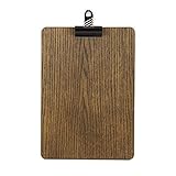 clipboard help+spell portable Color roble oscuro rústico. Chalkboards UK Tablero de madera A4 con clip desmontable, madera, marrón, 240 x 325 mm