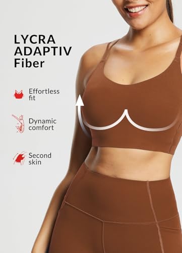 Image of baleaf everleaf Women's Sports Bra Longline, Molded Cup Yoga Bra Thin Strap Low Impact Workout Crop Tank Tops