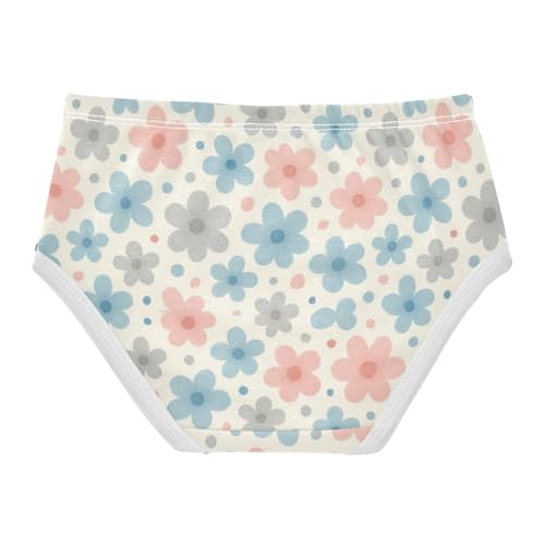 Joisal Cotton Toddler Underwear Floral Pastel Floral Pink Blue Grey Girl Panties Cute Print Undies Kids Briefs 2t2