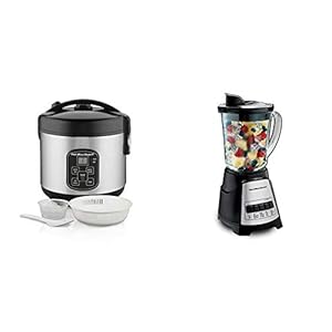 Hamilton Beach Digital Programmable Rice Cooker & Food Steamer (37518) and Hamilton Beach Wave Action Blender (58148A)