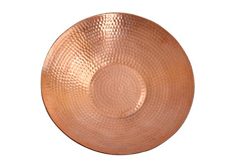 De Kulture Handmade Pure Copper Round Fruit Platter Tray Charger Plate Serving Middle Piece, Ideal For Table Kitchen Rustic Bar Decoration,10 (D) Inches #TOP2