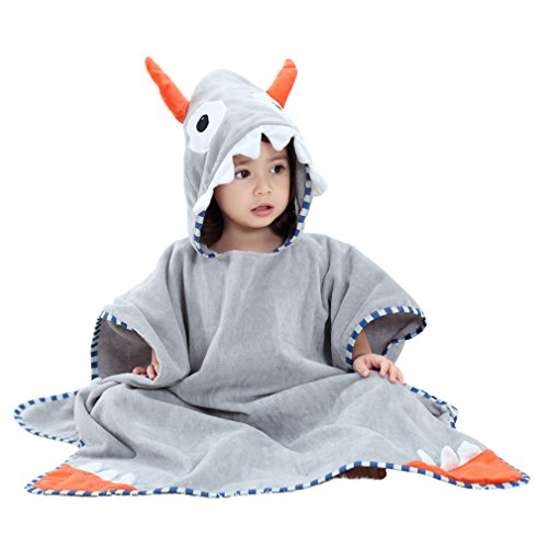 IDGIRLS Kids Cotton Terry Bath Towels Cute Animal Hooded Poncho for Girls Boys