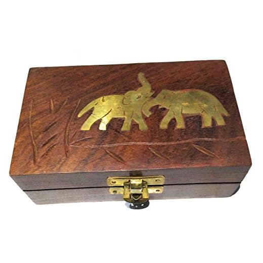 UP24INTO7 Wood Box Gift Elephant Charm Decor- Handcrafted Wooden Box Ideas for Girls Women and Men of All Ages