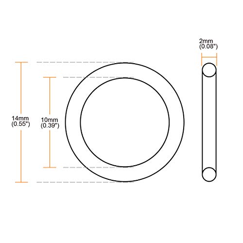 Uxcell Silicone O-Rings, 14Mm Od 10Mm Id 2Mm Width Vmq Seal Gasket For Compressor Valves Pipe Repair, White, Pack Of 50 #TOP3