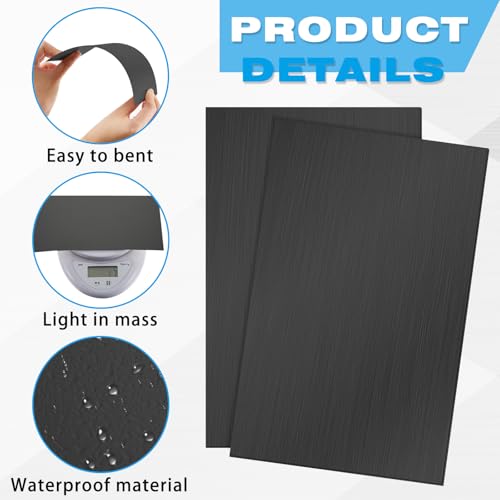 Image of Therwen 40 Pcs Aluminum Flashing Roof Sheet 5 x 7 Inch, Black