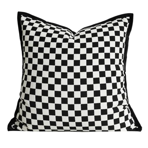 Decorative Throw Pillow Cover 18x18 Inch Square Black and White